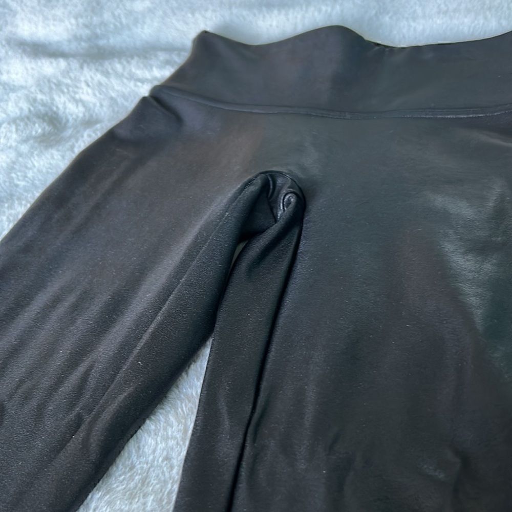 SPANX Black Leather Leggings (Women’s Size Small) - Picture 4 of 7